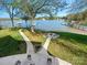 Lovely backyard with a firepit and lake view at 134 Balmoral Dr, Mooresville, NC 28117