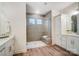 Modern bathroom with a large walk-in shower and double vanity at 2015 Cedar Falls Dr # 72, Waxhaw, NC 28173
