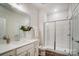 Modern bathroom with white subway tile shower and vanity at 2015 Cedar Falls Dr # 72, Waxhaw, NC 28173