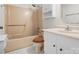 Clean bathroom with tub shower, toilet and vanity at 124 Ashleigh Ct, Fort Mill, SC 29715