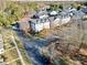 Aerial view showcasing a townhome building and surrounding landscape at 1019 Triece Ln, Charlotte, NC 28215