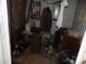 Basement with cluttered items and debris on floor at 523 Hoyle St, Dallas, NC 28034