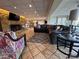 Large basement recreation area with stone fireplace and seating at 121 48Th Ne Ave, Hickory, NC 28601
