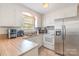 Galley kitchen with stainless steel appliances at 1314 Frederick St, Shelby, NC 28150