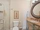 Bathroom with walk-in shower and decorative mirror at 539 Medora Ln # 62, Fort Mill, SC 29708