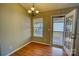 Simple dining area with wood floors and access to a deck at 1776 Northgate Ln, Rock Hill, SC 29732