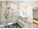 Bathroom with a large marble shower and built-in seat at 2129 James Ct, Rock Hill, SC 29732