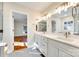 Double vanity bathroom with white cabinets and quartz countertops at 2129 James Ct, Rock Hill, SC 29732