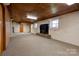 Spacious basement with a brick fireplace and ample storage space at 608 Hanover Dr, Shelby, NC 28150