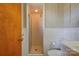 Simple bathroom with shower stall and white tile at 608 Hanover Dr, Shelby, NC 28150