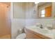 Clean bathroom with shower, toilet and vanity at 608 Hanover Dr, Shelby, NC 28150
