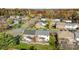 Aerial view showcasing the community and the subject townhome's location at 8093 Regent Park Ln, Charlotte, NC 28210