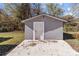 Detached gray shed with a white door at 815 Clover St, Salisbury, NC 28146