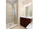 Bathroom with shower, vanity, and built-in bench at 1804 Sutter Creek Dr, Waxhaw, NC 28173