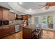Well-equipped basement kitchenette with island and access to backyard at 18912 Peninsula Point Dr, Cornelius, NC 28031