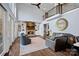 Cozy living area with stone fireplace, built-ins and hardwood floors at 18912 Peninsula Point Dr, Cornelius, NC 28031
