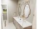 Elegant bathroom featuring a double vanity and a frameless shower at 150A Lookout Dam Rd, Statesville, NC 28625