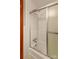 Bathroom with shower/tub combo and tiled walls at 162 Jennings Rd, Statesville, NC 28625