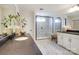 Spa-like bathroom with a large shower and double vanity at 2109 Bayou Trace Dr # Lot 11, Charlotte, NC 28262