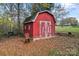 Rustic red barn with double doors in yard at 4620 Sherrills Ford Rd, Salisbury, NC 28147