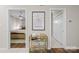 Hallway with access to bedroom, closet, and a stylish bar cart at 9317 Meadow Vista Rd, Charlotte, NC 28213