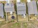 Aerial view showcasing homes and backyards at 5021 Markfield Ln, Monroe, NC 28110