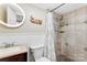 Basement bathroom with shower, toilet and updated vanity at 946 Scotch Dr, Gastonia, NC 28054