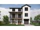 Two-story home with white siding, dark gray window frames, and a balcony at 155A Lookout Dam Rd, Statesville, NC 28625