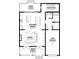 One-story floor plan including a kitchen, living room, and one-car garage at 155A Lookout Dam Rd, Statesville, NC 28625