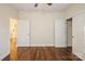 Bedroom with hardwood floors and double closets at 10934 Casetta Dr, Matthews, NC 28105