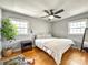 Bedroom with hardwood floors and ceiling fan at 4512 Gainesborough Rd, Charlotte, NC 28205