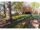 Large backyard with mature trees and shed at 702 Pierce Ave, Mount Holly, NC 28120