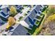Aerial view showing row of townhouses with private backyards at 11628 Eastwind Dr, Charlotte, NC 28273