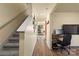 Home interior hallway with carpeted stairs and office area at 109 Vintage Woods Ln, Shelby, NC 28150