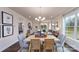 Dining area with hardwood floors and large windows overlooking backyard at 4233 Steel Way, Sherrills Ford, NC 28673