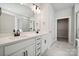 Bathroom with double vanity, marble floor, and walk-in shower at 3233 Whispering Creek Dr # 091, Indian Trail, NC 28079