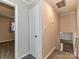 Hallway leading to bedrooms with carpet flooring at 3416 Olde Creek Trl, Matthews, NC 28105