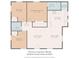 Two-bedroom, two-bathroom floor plan with dimensions and total sq footage at 404 Morton St, Shelby, NC 28152