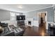 Spacious living room featuring a fireplace and hardwood floors at 415 Willow St, Gastonia, NC 28054