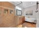 Elegant bathroom with soaking tub, walk-in shower, and tile flooring at 49412 Wood Land Dr, Norwood, NC 28128