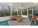 Screened porch with seating area and view of backyard at 729 Meadow Lake Dr, Matthews, NC 28105