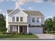 Two story home with brick and siding exterior, two car garage, and landscaped lawn at 1614 Cannonball Ln, Bessemer City, NC 28016