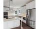Modern kitchen featuring stainless steel appliances and island at 104 Vista Dr, Davidson, NC 28036