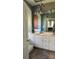 Double vanity bathroom with large mirror and updated fixtures at 1327 Moonshadow Ln, Shelby, NC 28150