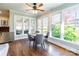 Bright breakfast nook with hardwood floors and view of backyard at 1882 Sardis Dr, Lancaster, SC 29720