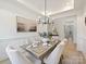 Bright dining room with chandelier and seating for six at 3837 Bon Rea Dr, Charlotte, NC 28226