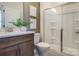 Modern bathroom with vanity, toilet and large shower at 4015 Bourne Ct, Charlotte, NC 28262