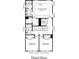 Third floor plan features an owner's suite, two bedrooms, and two bathrooms at 4015 Bourne Ct, Charlotte, NC 28262