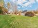 Spacious backyard featuring a large grassy lawn and mature trees at 4509 Long Cove Dr, Denver, NC 28037