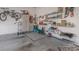 Garage with various storage solutions and work bench at 336 Windell Dr, Fort Mill, SC 29708